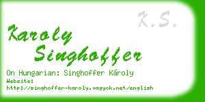 karoly singhoffer business card